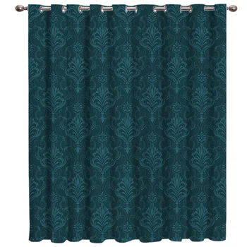 

Retro European Pattern Room Curtains Large Window Window Curtains Dark Curtain Rod Bathroom Blackout Curtains Bedroom Outdoor