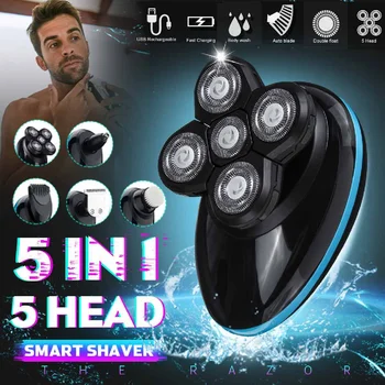 

5 in 1 Men Rechargeable Electric Shaver 4D Smart Control Electric Shaving Beard Machine Razor Clipper Nose Ear Hair Trimmer