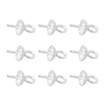 

XINYAO 10 Pcs/Lot S925 Bowl Pin Tray Earrings Plug Base Pins Diameter 4/5mm With Hanging Ring For Jewelry Making Accessories