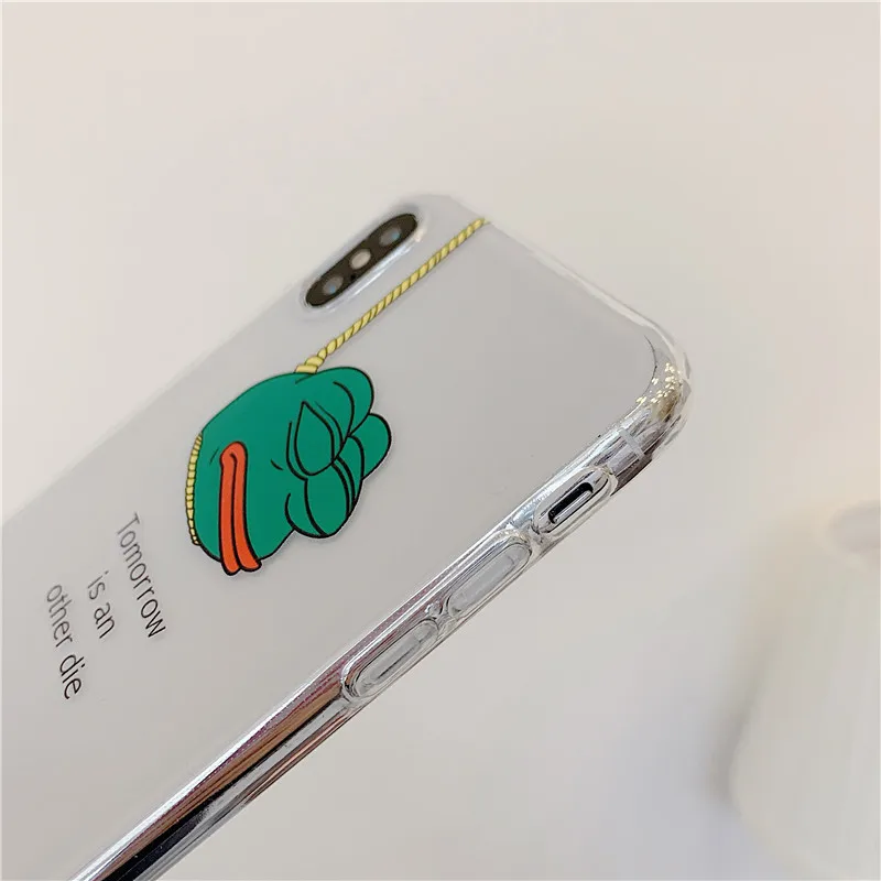 Смешной Sad Frog pepe meme ТПУ Мягкий Прозрачный чехол для телефона для iPhone 11 Pro MAX X XS MAX 7 7plus 8 8Plus XR задняя крышка