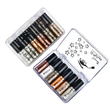 

6pcs Set Professional Makeup Silver Rose Gold Color Eyeliner Pigment Eye New For Women Liquid Eye Glitter Shiny Liners B8Y5