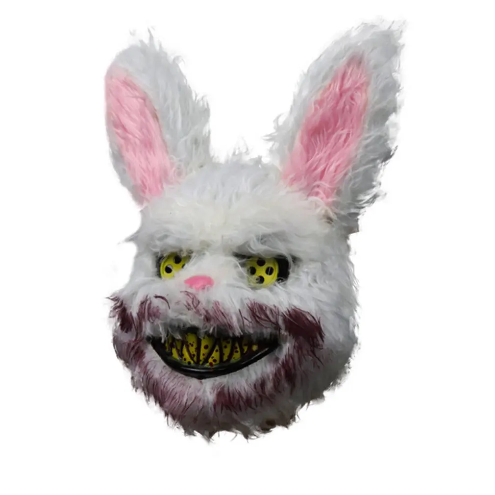 Comfortable And More BreathableEasily Fit Most Children Or Adults Halloween Bloody Rabbit Plush Mask Cosplay Masquerade Props