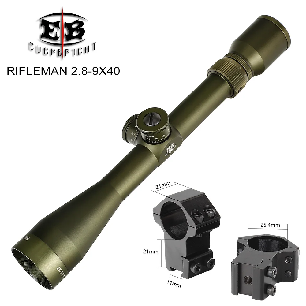 EB RIFLEMAN 2,8-9X40 FFP охотничий прицел первая фокальная плоскость стеклянный гравированный тактический прицел оптические прицелы Сброс блокировки - Цвет: Dovetail High