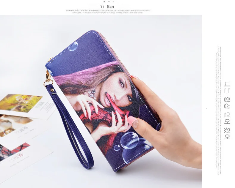 Retro Long women's Wallets PU Leather Phone Holders women Wallets Vintage Zipper women's Wallet