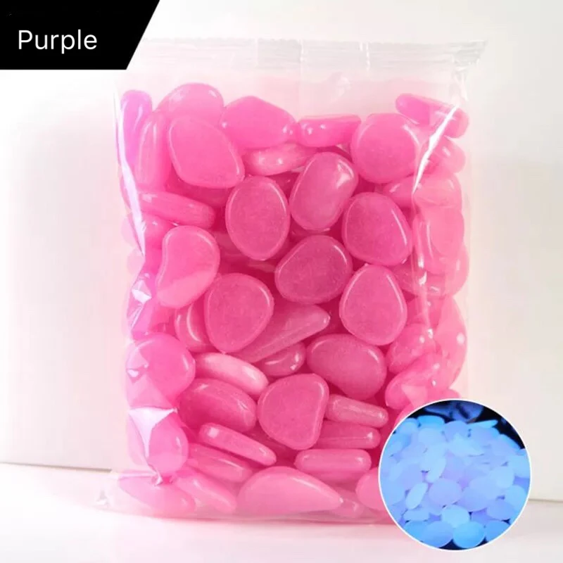Purple 50 шт. садовые светящиеся камни светится в темноте садовые камни для сада дорожка для патио LawnYard украшения аквариума - Цвет: Purple