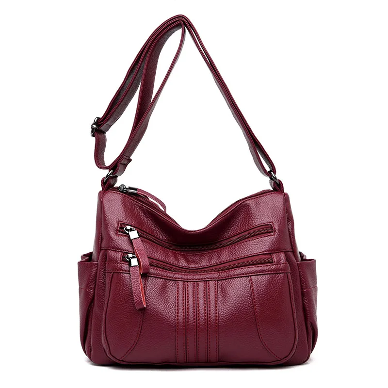 TETHYS, мягкие кожаные сумки через плечо для женщин, высокое качество, сумка на плечо, женские роскошные сумки, женские сумки, дизайнерская сумка-мессенджер - Цвет: Red