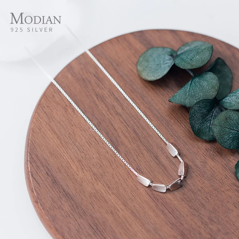 Modian, высокое качество, серебряные бобы, подвеска, ожерелье для женщин, регулируемое серебро 925 пробы, цепочка, ожерелье, хорошее ювелирное изделие|Ожерелья| | АлиЭкспресс