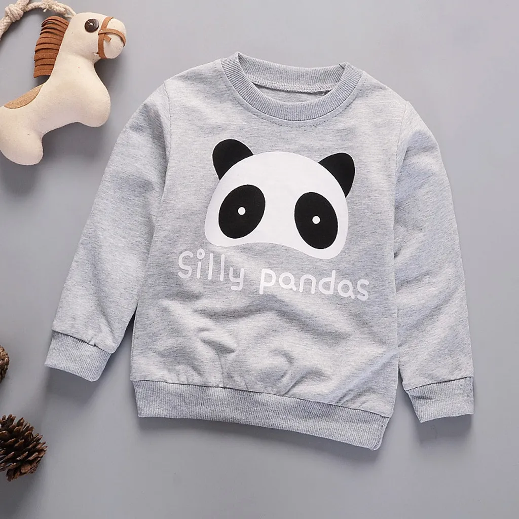 Toddler Kids Baby Girl Boy Cartoon Animal Long Sleeve Sweatshirt Pullover Tops Letter Print Autumn Winter Kids Sweatshirt Tops