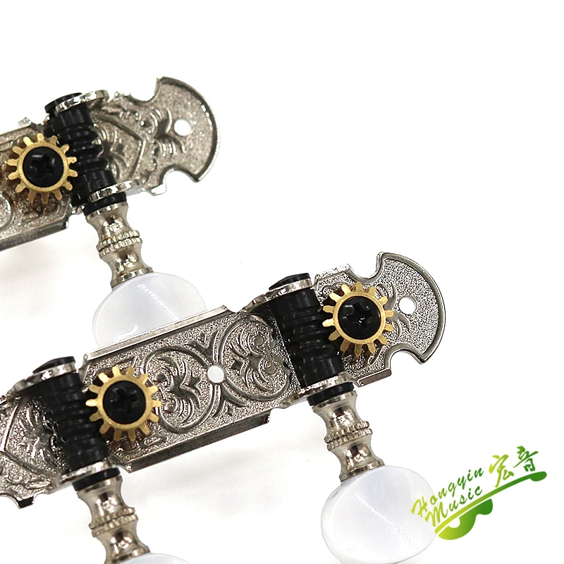 Taiwan 1SET 1L1R Ukulele Tuning Pegs Button Strings Tuners Head Accessories Ukulele Part +6 Screws High Qulity Golden ukulele tuning pegs