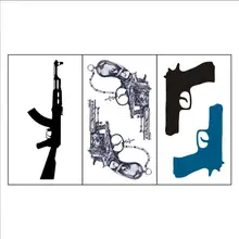 

1pcTemporary Tattoo For Women Fake Gun Body Art Abstract Tatoo Sticker Transfer Girl Tattoo T2034