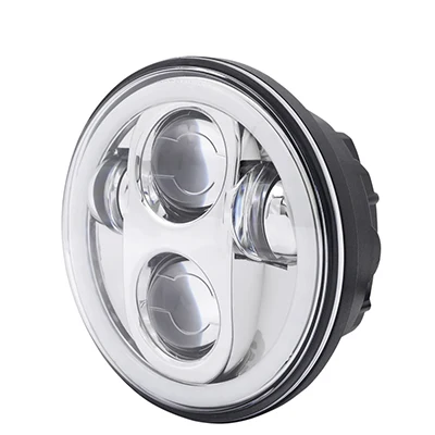 Серебристый JAER 5-3/4 дюймов Светодиодные мотоциклетные фары 40 Вт RGB Phare Farol Moto для Harley Sportster Iron 883 1200 Dyna Street Bob противотуманные фары - Цвет: Серебристый