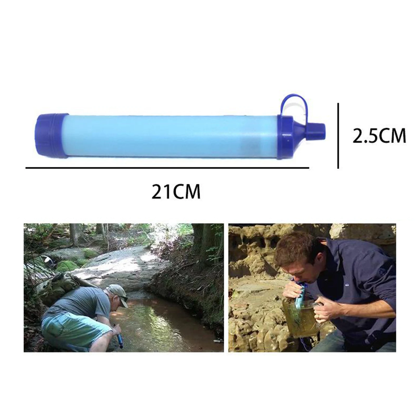 Portable Gravity Water Filter Purifier Straw for Outdoor Survival Camping Hiking