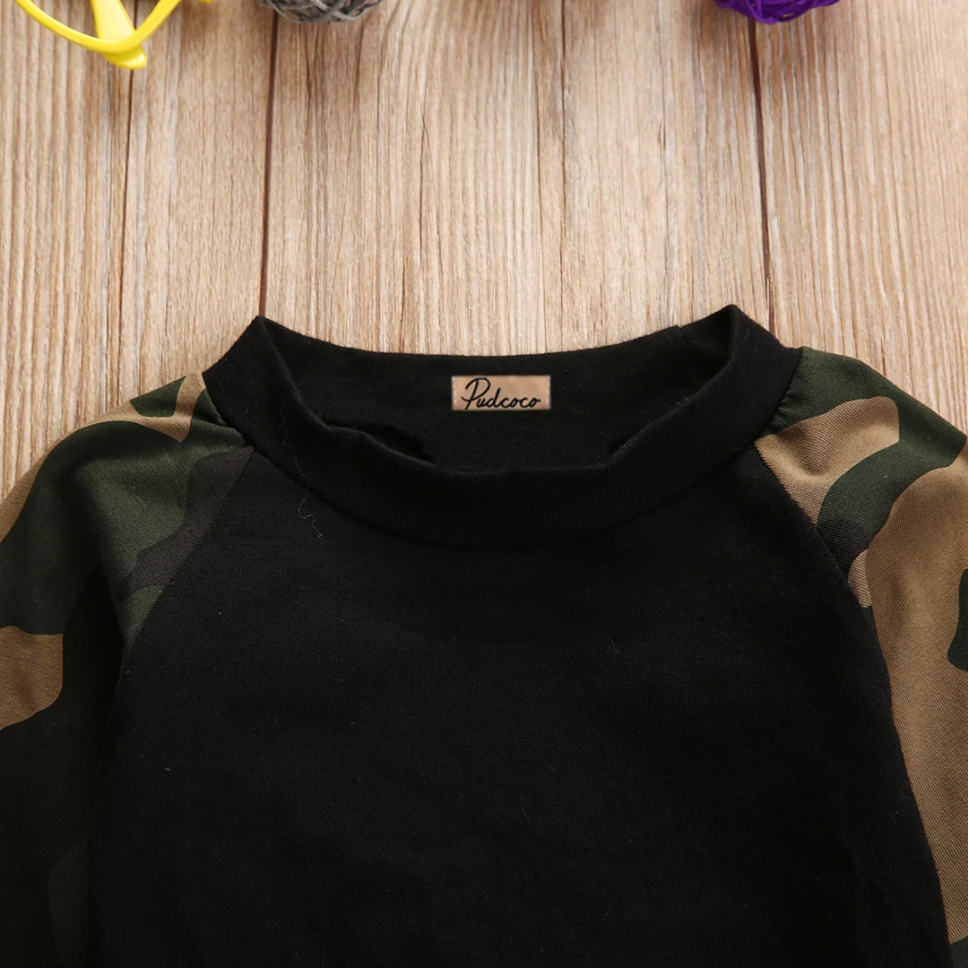 Камуфляжный комплект из 2 предметов для маленьких мальчиков и девочек футболка с