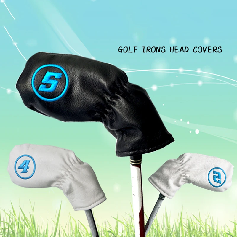 Гольф 9 шт. толстая синтетическая кожа гольф головы Чехлы Набор головной убор прочный водонепроницаемый BHD2