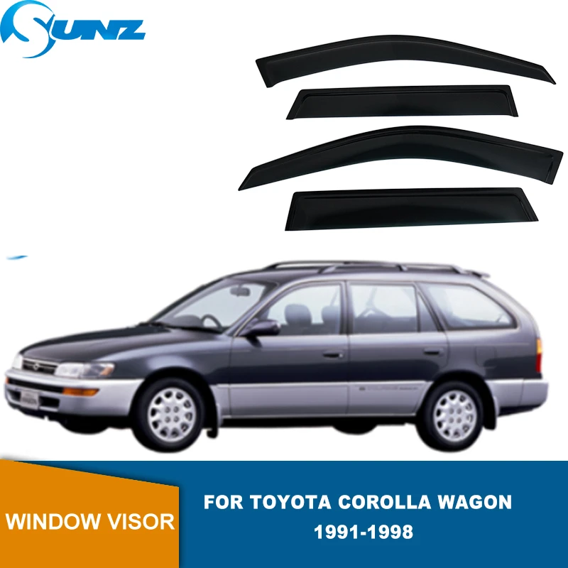 4pcs Window Visors For 1993-1997 Toyota Corolla Sedan Sun Rain Guard Vent Shades