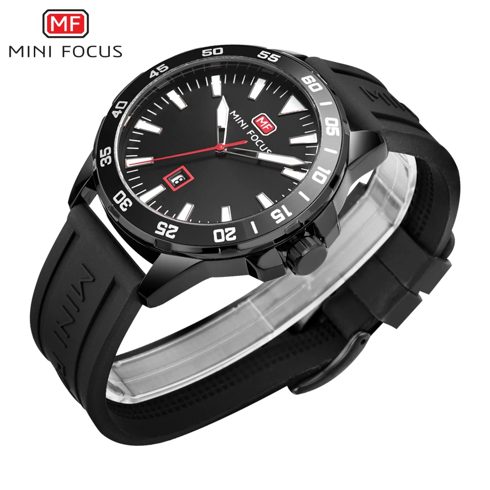 MINIFOCUS модные спортивные наручные часы Для мужчин кварцевые аналоговые Дата Часы Силиконовые военные Водонепроницаемый часы для мужчин крутые часы
