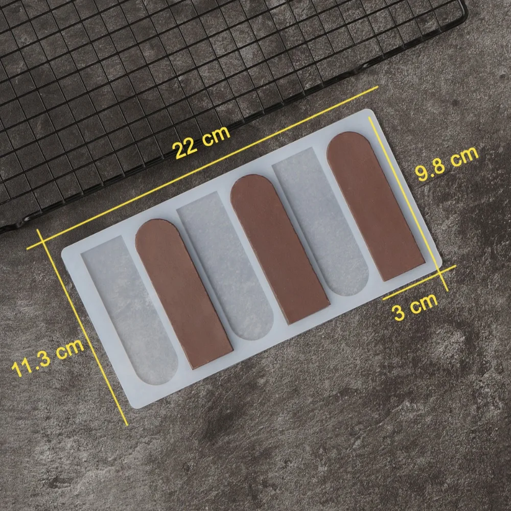 Круглая голова бар форма трафарет для шоколада формы для края торта украшения круглый конец полосатая форма передачи листа силикона Chablon