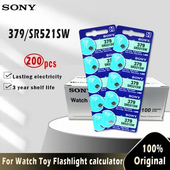 

200PCS Original SONY 379 SR521SW AG0 D379 SR63 V379 1.55V Silver oxide Button Coin Cell Batteries For watch toy MADE IN JAPAN