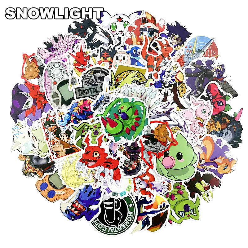 10/30/50pcs/set Digital Monster Japanese Anime Stickers For Diy Bicycle Motorcycle Scrapbook Skateboard Snowboard Laptop Luggage