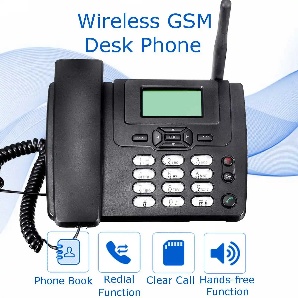 Настольный беспроводной телефон GSM фиксированный Поддержка sim карты для дома