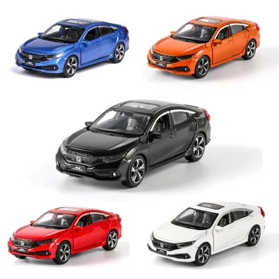 1:32 Сплав Honda civic литые под давлением модели автомобилей Автомобильный звуковой светильник вытяжной автомобиль игрушка Миниатюрная модель машинки игрушки Детский подарок