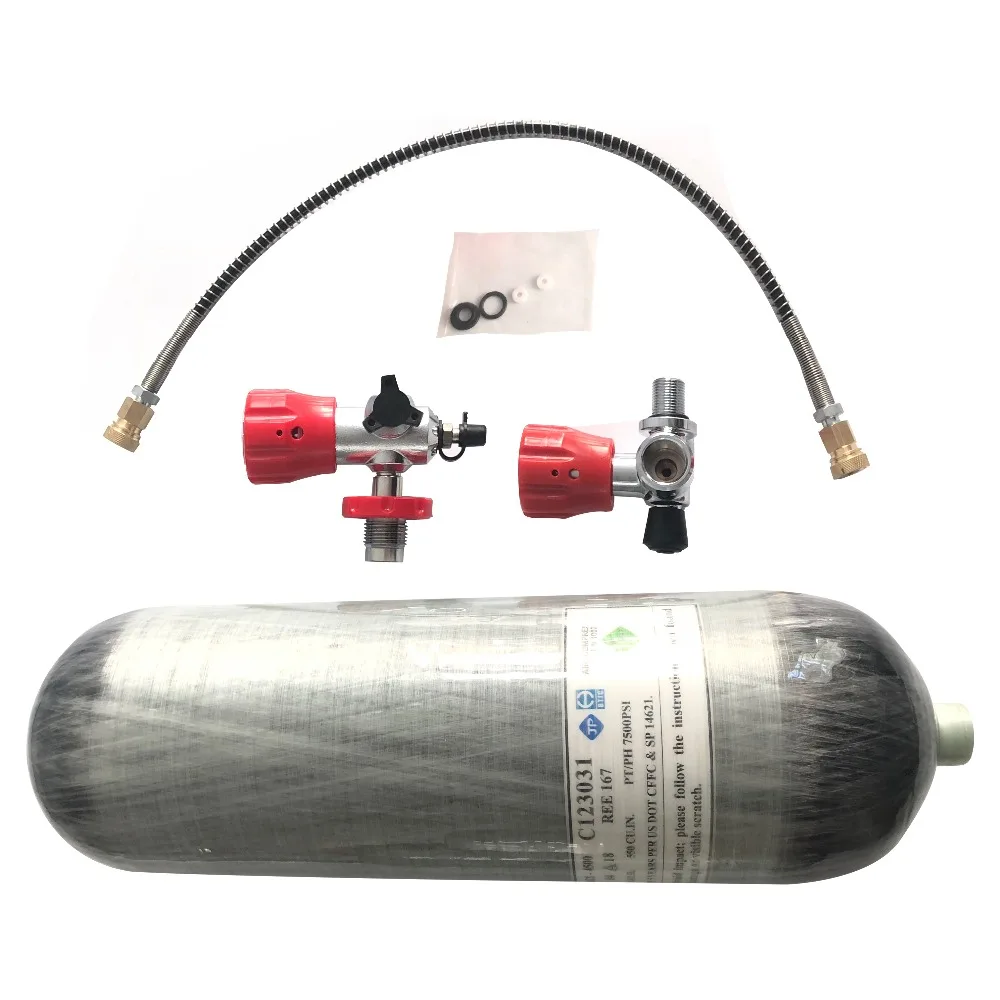 AC290111 Avevare 9L DOT углеродное волокно PCP цилиндр Пейнтбольный бак с клапаном и АЗС страйкбол ВВС Кондор акваланг винтовка