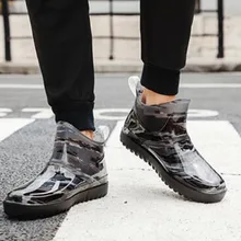 Непромокаемая обувь с коротким голенищем мужские низкие непромокаемые сапоги Нескользящая водонепроницаемая обувь резиновая обувь модная трендовая обувь повара водонепроницаемые ботинки# g3