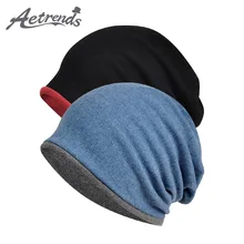 [AETRENDS] 2 цвета Лоскутные громоздкие шапочки головные уборы для мужчин и женщин воротник шарф шеи Теплый Открытый повязка на голову спортивная химиотерапия шляпа Z-10042