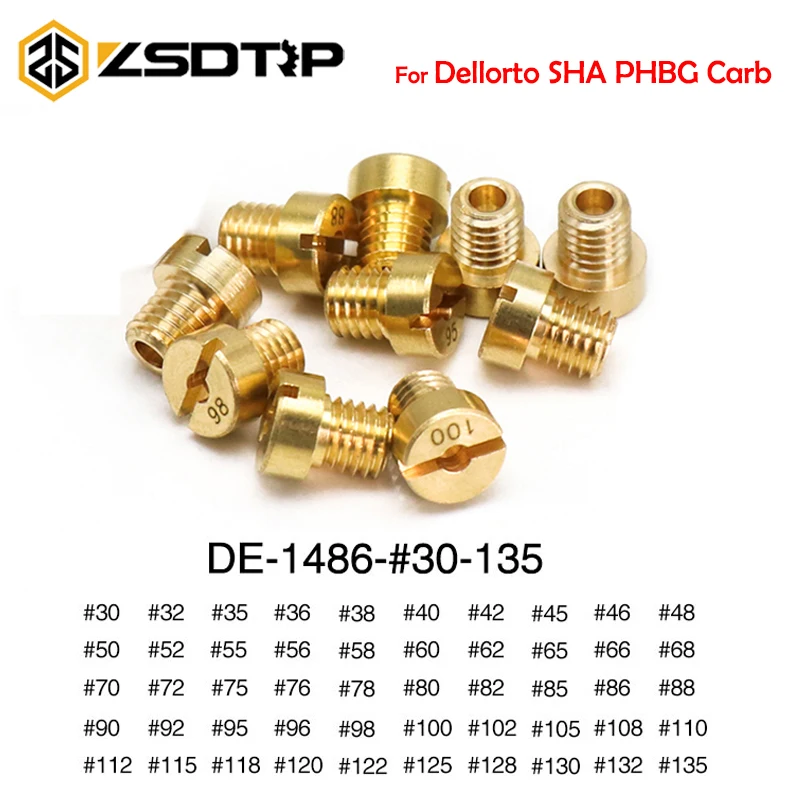 10pcs/12pcs Main Jet M5 For Dellorto Carburetor SHA SHB UA UB PHBG VHB-CS VHBT-CS #30-135 PHBG Idle Pilot Jet motorcycle carburetor