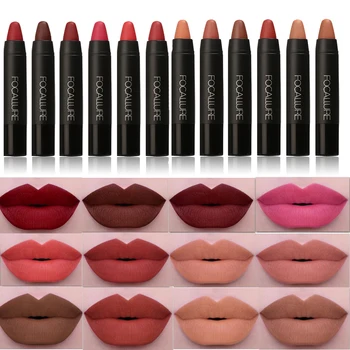 

FOCALLURE matte lipstick pencil waterproof long lasting soft red lipstick easy to wear nude lip kit velvet lip contour pen FA22