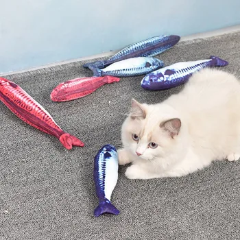 

Pet Cat Toy Simulation Plush Fish Interactive Pet Pillow Chew Bite Supplies Funny Cat Educational Toys