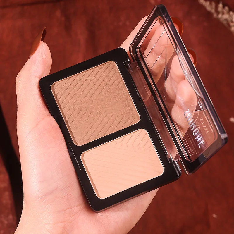 Three Dimensional Two-color Contour Powder V-Shaped Face Matte Smooth Waterproof Long Lasting Pigment Silky Touch Natural Makeup Three Dimensional Two-color Contour Powder V-Shaped Face Matte Smooth Waterproof Long Lasting Pigment Silky Touch Natural Makeup
