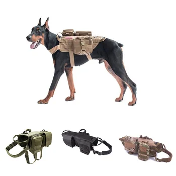 

Military Dog Suit Training Vest For Harness Pet With Pouches Bags Detachable
