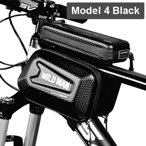 Ветряной человек 6.5in велосипедный телефон Сумки Водонепроницаемый MTB дорожный велосипед Топ труба руль сумка держатель мобильного телефона Чехол Паньер для езды на велосипеде - Цвет: Model 4 Black
