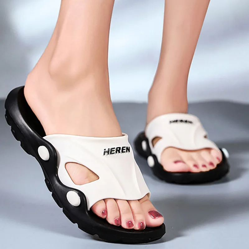 

Men Leisure Beach Slippers Plus size 45 concise outdoor Couple flat slippers EVA soft Non-slip slippers for home