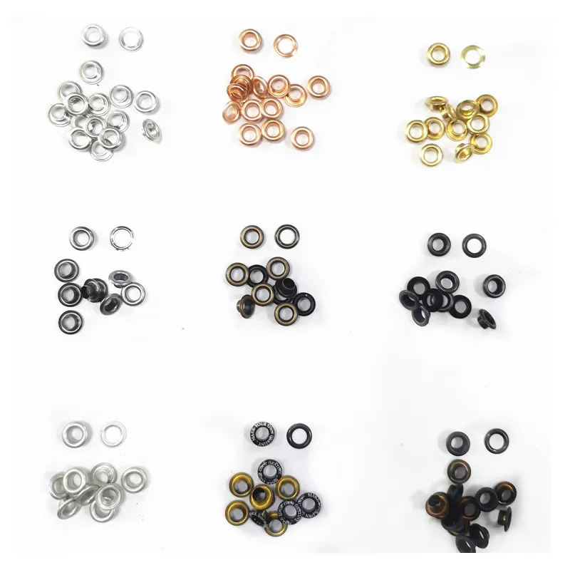 Brass material metal eyelets button harder plating colors 2 parts for per set 6 MM inside diameter metal small eyelets