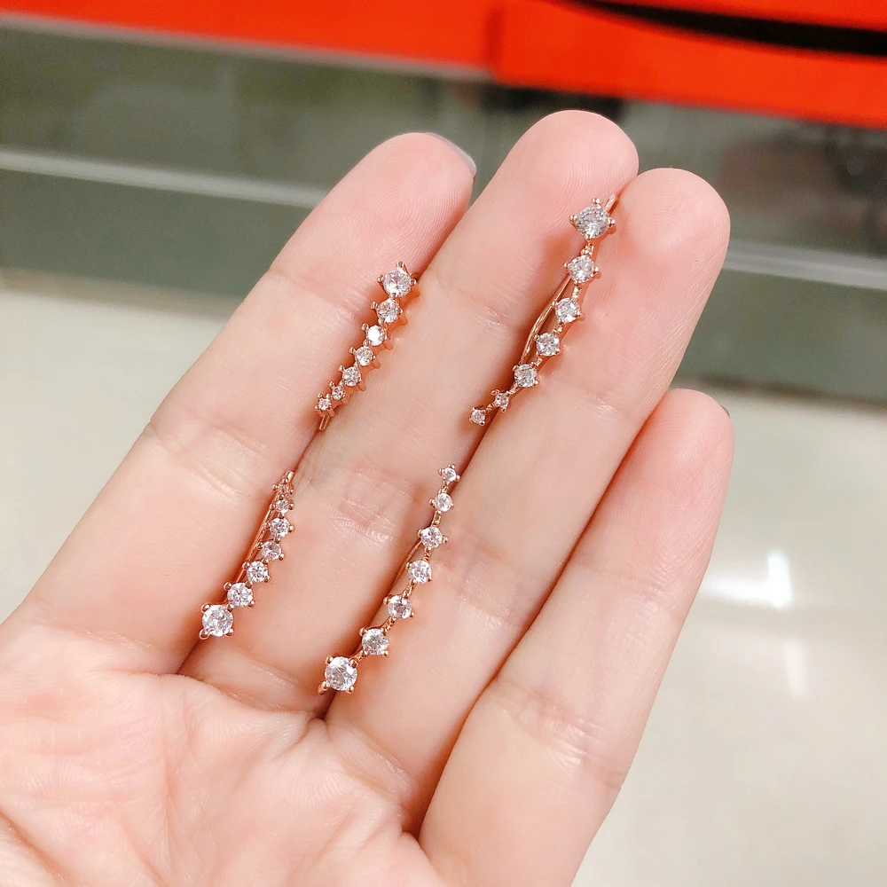 Классические серьги гвоздики из ивы цвет розового золота