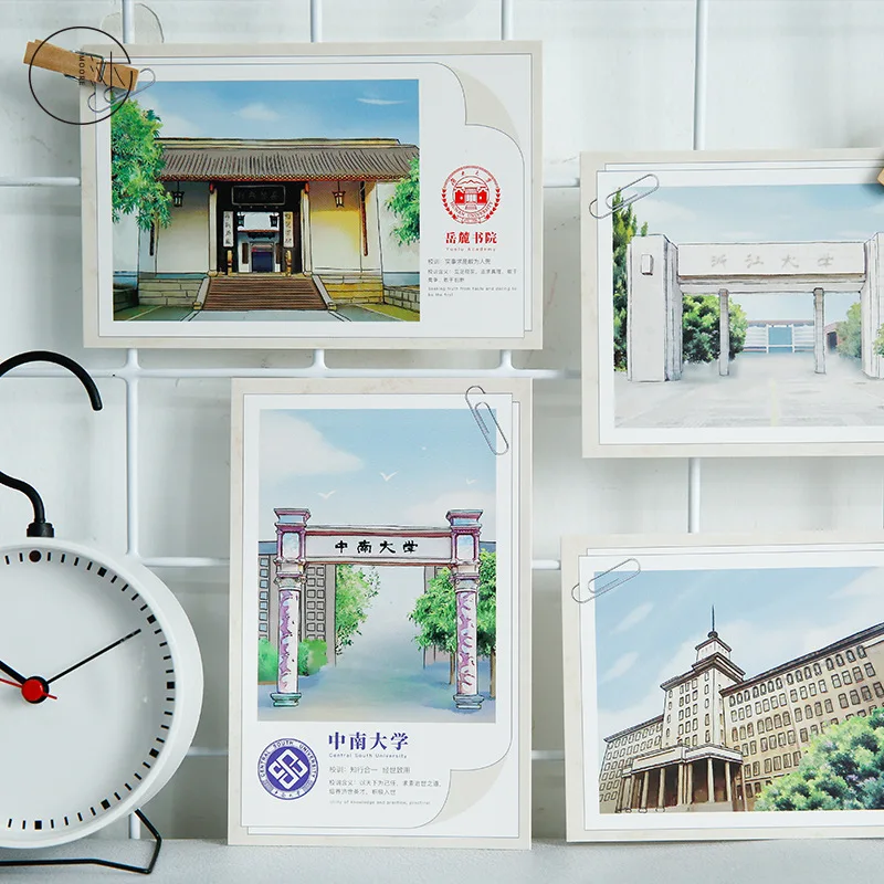 30 Pcs/Set Ideal Campus World Famous Universities Postcard Greeting Card Message Card Birthday Gift