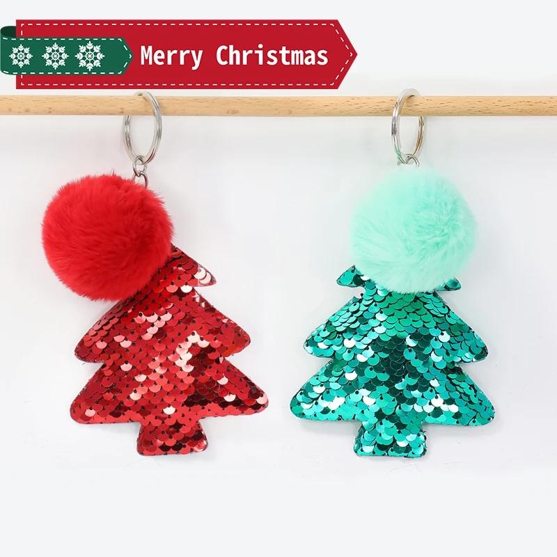 2020 New Year Christmas Gift Color Sequin Tree Decoration 5cm Imitation Rex Rabbit Pompom Accessories Bag Ornaments | Украшения и