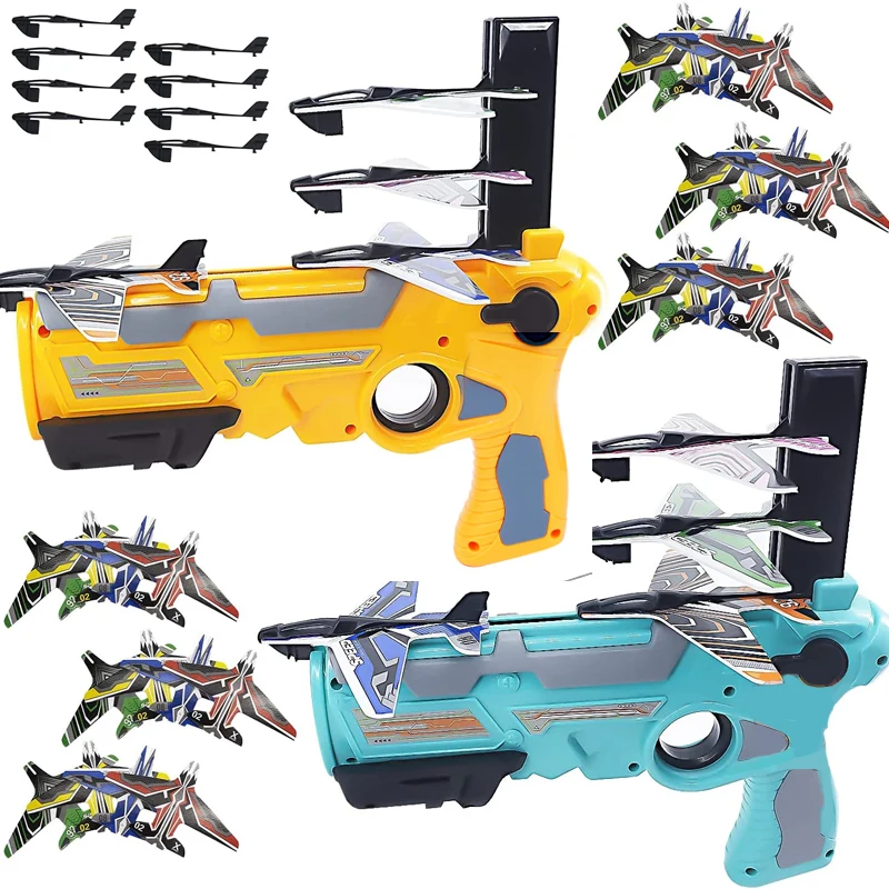 Airplane Launcher One-click Ejection Foam Safe Toy Catapult Plane Gun Bubble Aircraft Pistol For Shooting Game Kid | Игрушки и хобби