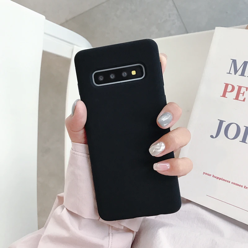 Популярный жидкий силиконовый чехол для samsung Galaxy S10 Plus S10E S10 5G чехол, мягкий силиконовый чехол для телефона - Цвет: Black