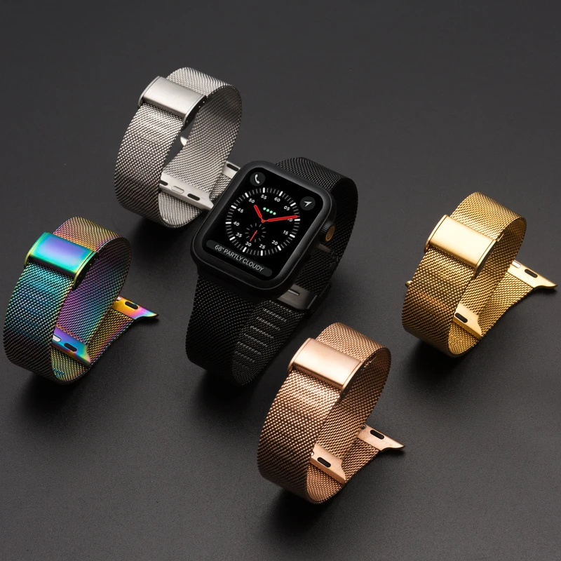 1-5 Apple Watch È Adatto Per Apple Watch E Cinturino Per Orologio Apple Con Fibbia Laterale Stretta In Acciaio Inossidabile Milano