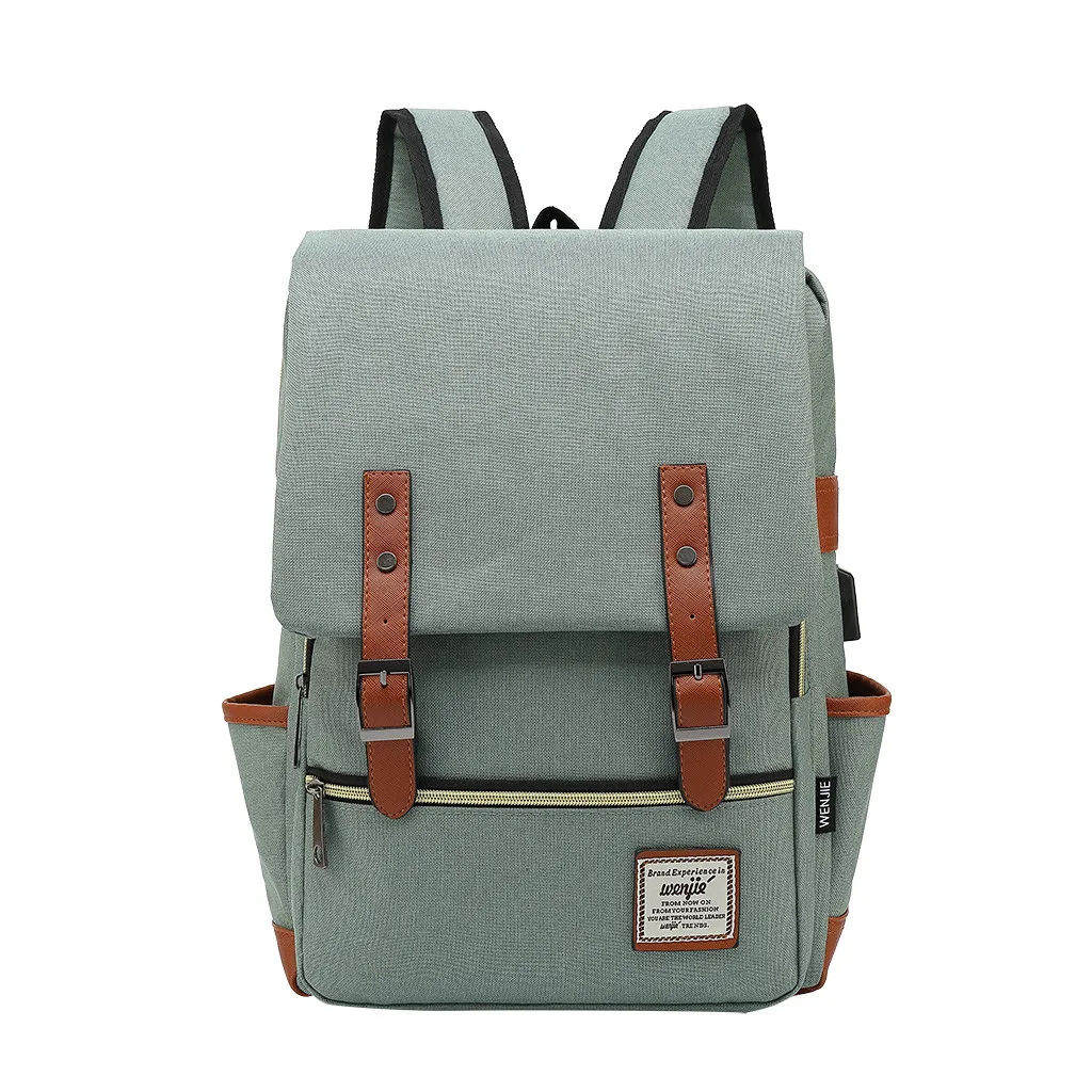 

Men & Women School Backpack Student Backpack Big Travel Backpack USB Retro Canvas Student Bag Backpack Rucksack mochila gift