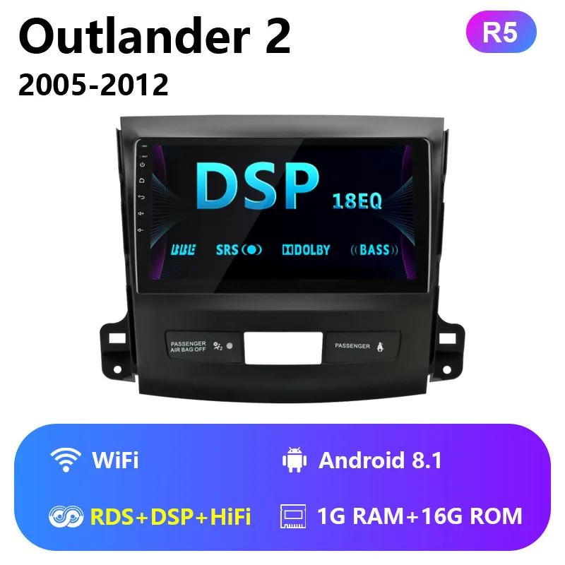 R5 Android 2 г+ 32 г 4 г Автомобильный Dvd Радио Видео Аудио плеер навигация gps для Mitsubishi Outlander Xl 2 CW0W 2005-2011 2din головное устройство - Цвет: R5