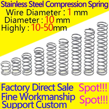 

Stainless Steel Compression Spring 304 Spring Return Spring Wire Diameter 1.0mm Diameter 10mm In Stock Same-day Delivery