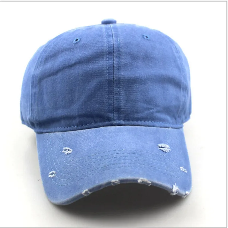 Vintage Unisex Baseball Hats Male Hole Caps Solid Baseball Caps Women Long Visor Brim Shade Snapback Man Cool Style Sun Hats - Цвет: Синий