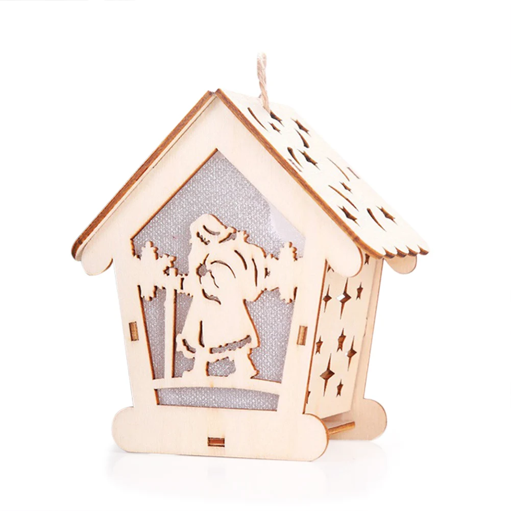 Деревянный светильник для дома, подвесные украшения для дома, рождественской вечеринки, LB88 - Испускаемый цвет: Old man Wood color