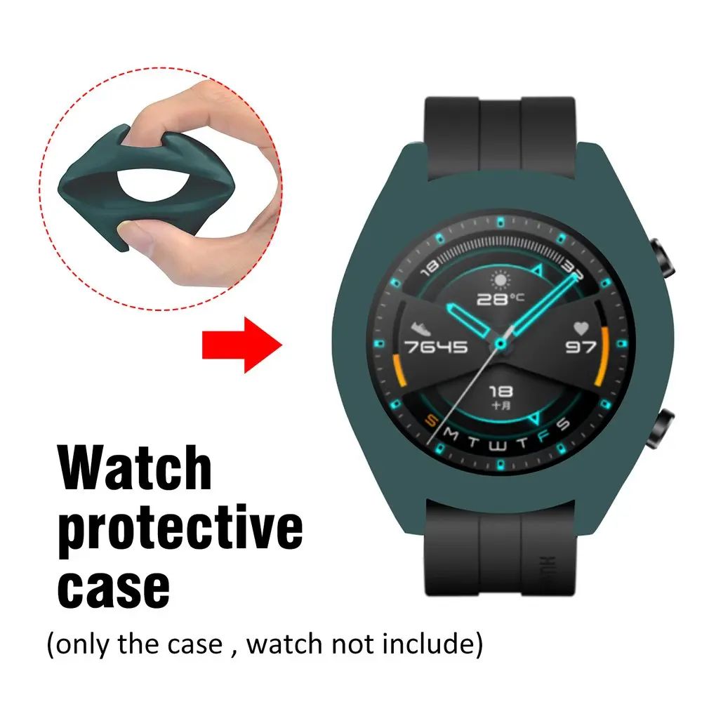 Soft TPU Silicone Case Cover For Huawei Watch GT 2 GT Smart Bracelet Protective Frame Shell For GT2 Wristband Protector Sleeve