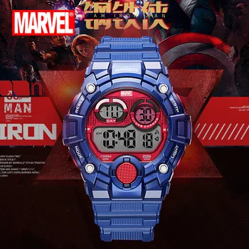 

Disney MARVEL brand man wristwatches digital 100m waterproof swim Multifunction mens watches LED Alarm