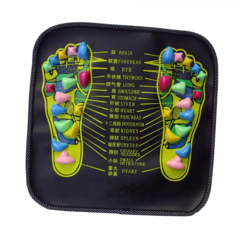Chinese Reflexology Foot Massager Mat Foot Leg Spa Cushion Walk Stone Massaging Carpet 34x34cm    